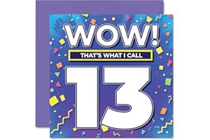 13th Birthday Cards for Girls Boys - WOW Thats What I Call - Happy Birthday Card for 13 Year Old Girl Boy Niece Son Brother G