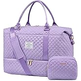 LOVEVOOK Travel Duffle Bag,Weekender Bags for Women with Shoe Compartment，Carry on Overnight Bag with Toiletry Bag,Gym Duffel