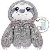 SUZZIPAD Microwavable Stuffed Animal, Heated Sloth Plush for Anxiety, Bedtime, Cuddle & Companion, Soreness & Stress Relief, Warmer Plueshies, Microwave Heating Pad, Gifts for Women, Gray