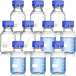Yopay 10 Pack Media Storage Bottles with GL45 Blue