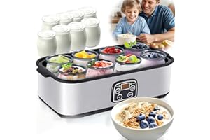 Yogurt Maker, Automatic Digital Yoghurt Maker Machine with Timer & Constant Temperature Control, Stainless Steel Probiotic Yo