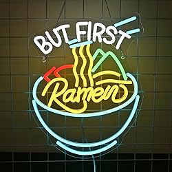 FAXFSIGN But First Ramen Neon Sign Chinese