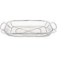 Grill Basket, Stainless Steel Grill Accessories Vegetables Grilling Basket BBQ Basket Barbecue Veggies Charcoal Grilling Topper Cookware for Outdoor Grill