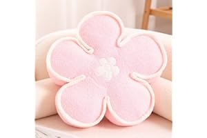 Kcvvcr Flower Pillow, Cute Flower Shaped Pillow Decorative Throw Pillow, Soft Flower Plush Floor Pillow Cushion for Room Decor Bed, Couch, Chair (13.7 Inch, Pink)