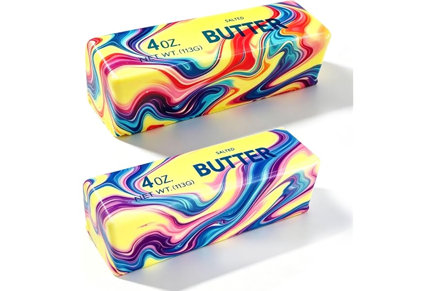 2 Packs Slow Rising Butter Squishy, Squishies Butter Squeeze Toys Pack Sensory Stress Relief Soft & Stretchy Fidget Toy for Party Favors Squishy Butter