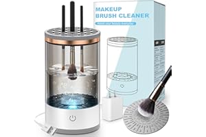 KORINTIN Electric Makeup Brush Cleaner, USB Makeup Brush Cleaner Machine with 5V 2A Wall Charger Plug and Makeup Brush Cleaner Mat, Automatic Make Up Brush Cleaner Makeup Brush