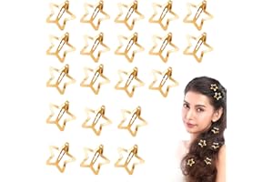 Hair Clips for Girls, 20-Pack Gold Star Clips, Cute and Playful Design, Non-Slip, for many Hairstyles, Ideal for Parties and 