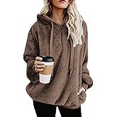 Century Star Womens Fuzzy Hoodies Pullover Sport Hoodie Cozy Oversized Pockets Hooded Sweatshirt Athletic Fleece Hoodies