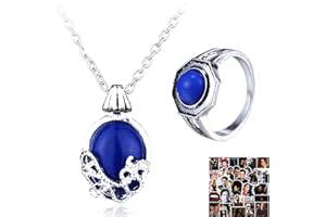 HJYZY 12 pcs The Vampire Diaries Daywalking Katherine Sapphire Crystal Pendant Necklaces Sticker Vampire Family Ring Klaus Mikaelson's Ring for Fans