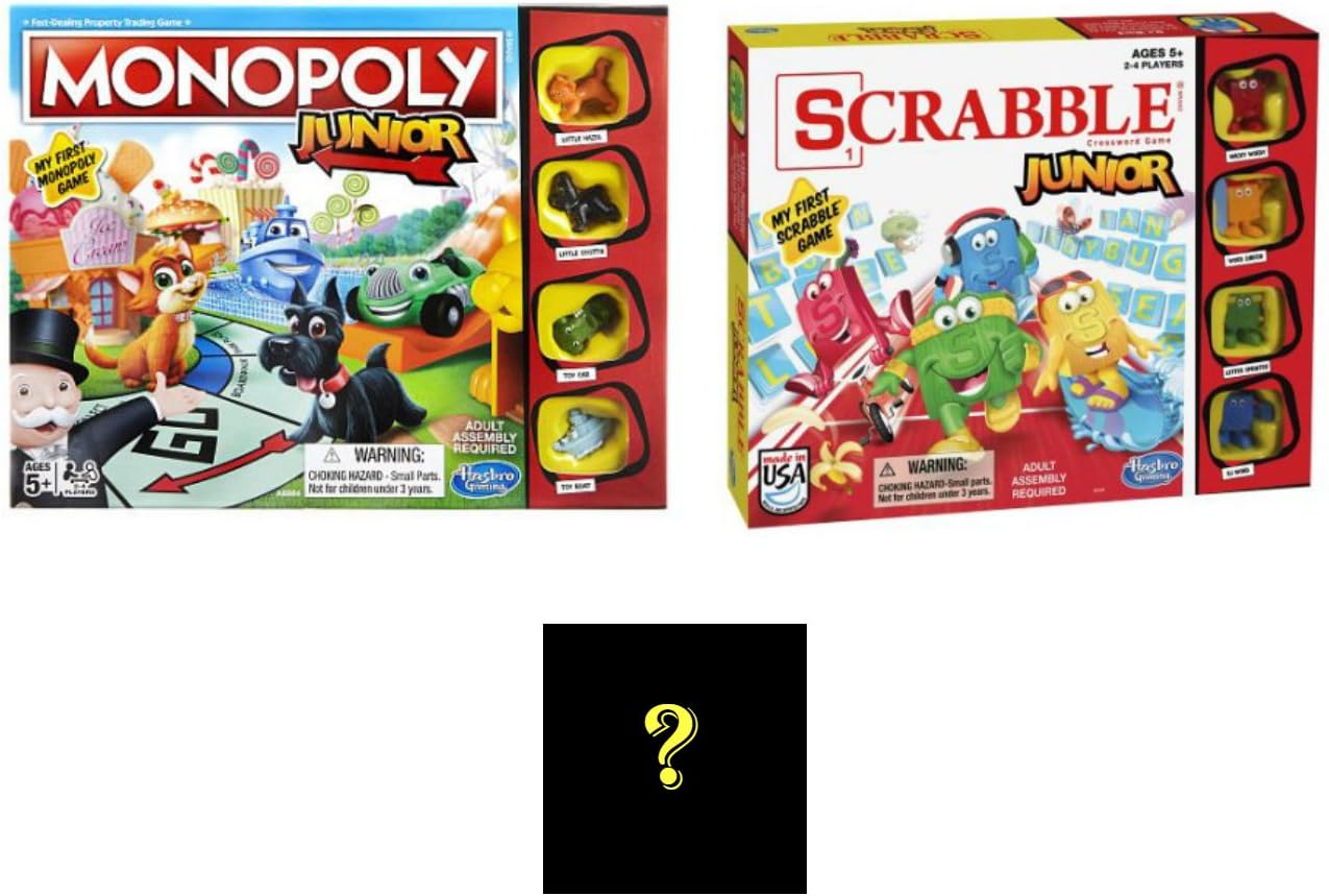 Toy Bundle For Kids! - Monopoly Junior And Scrabble Junior Board Games - Plus Mystery Stickers