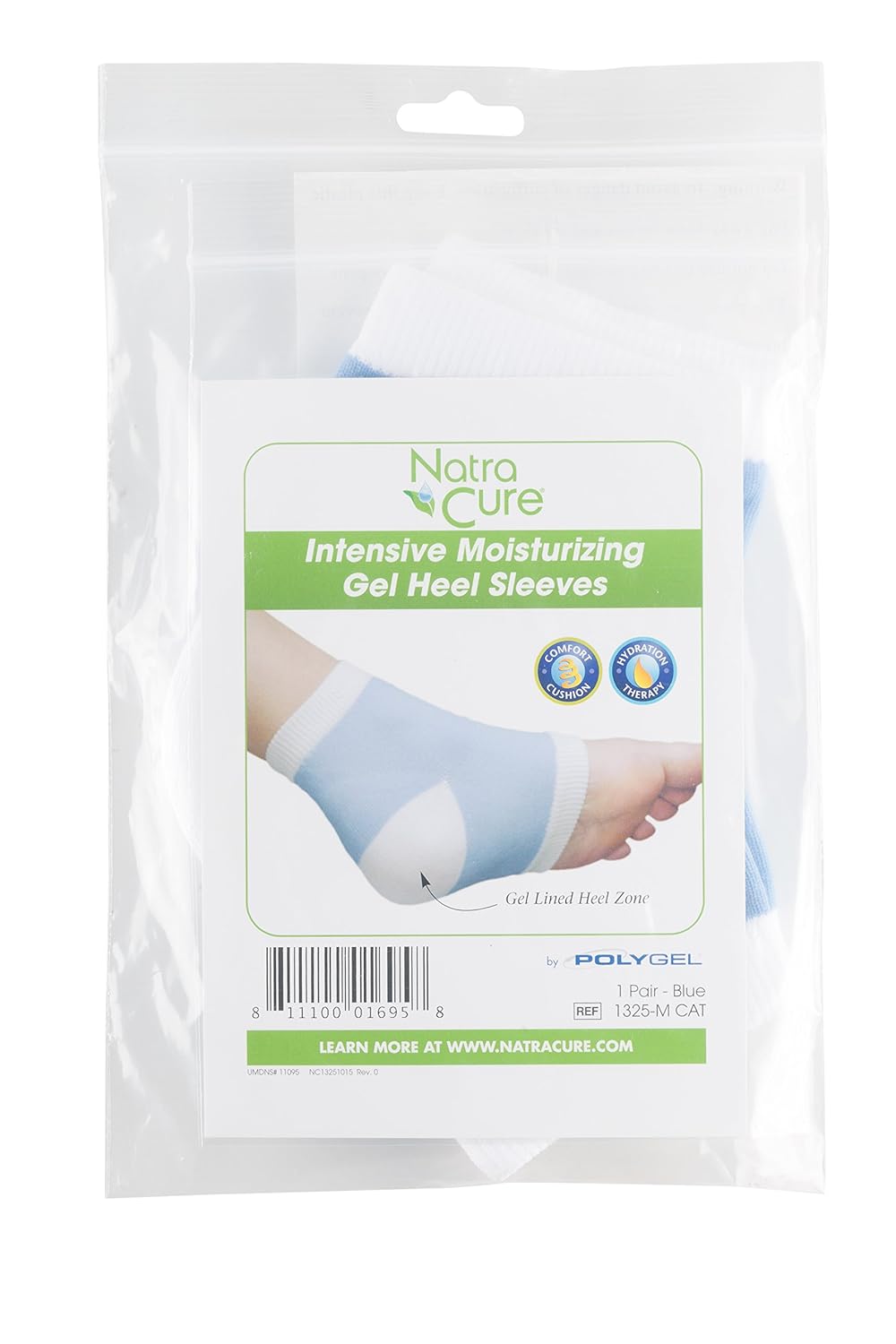 NatraCure Intensive Moisturizing Gel Heel Sleeves (1325-M CAT) : Beauty