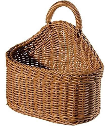 Lot De 2 Paniers Suspendus Muraux En Coton Et Lin - Pliables, Lavables, Amovibles - Organisateurs Rangement Chambre, Salle De Bain, Cuisine - Style Nordique Élégant
