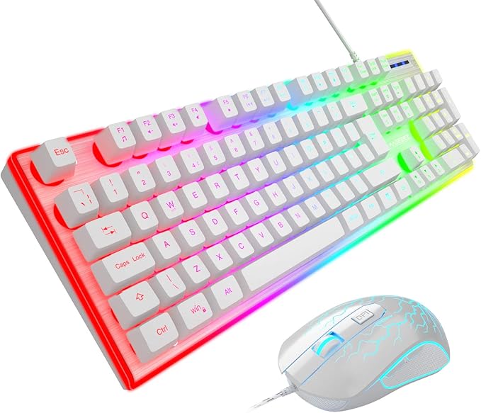 {UK Layout} white Gaming Keyboard and Mouse Combo Amazon.co.uk