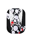 Barry.Wang Black White Red Tie with Tie Clip for