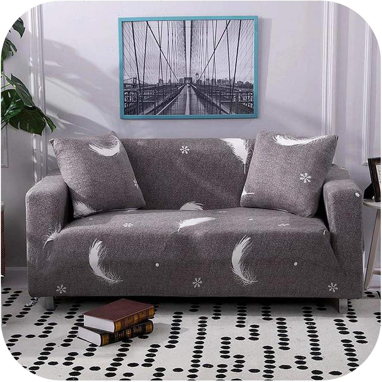 Sofacover - Funda para sofá de 46 hojas, de algodón, elástica, para