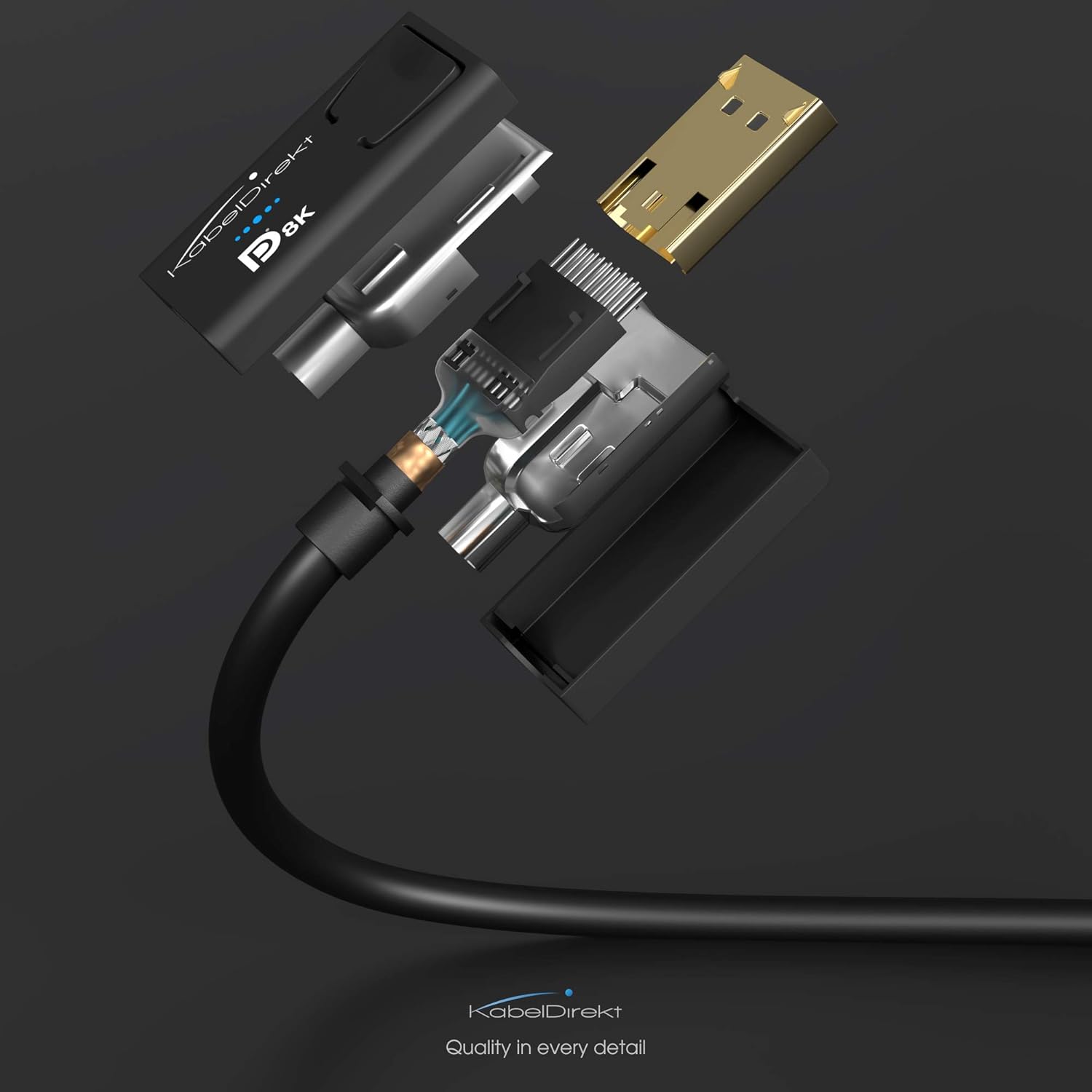 KabelDirekt – 8K DisplayPort Cable Version 1.4 (VESA Certified, Supports 8K 60 Hz, 4K 120 Hz, HBR3, DSC, HDR10, DP8K) – 6 feet: Home Audio & Theater