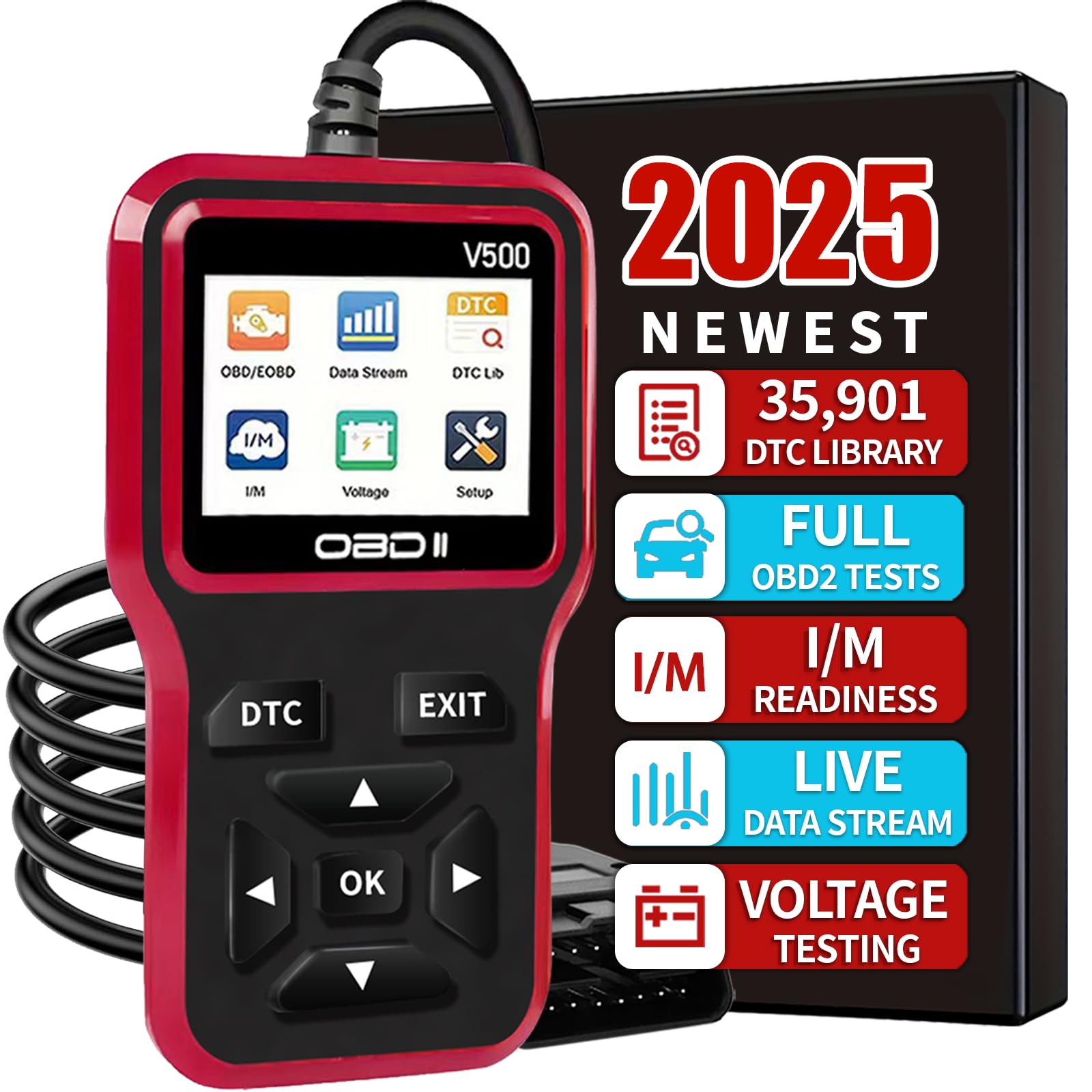 Photo 1 of OBD2 Scanner Diagnostic Tool - Check Engine Light Code Scanner Tool with Reset, DTC, Data Stream, I/M Readiness, Car & Truck Scan Tool for All Vehicles Since 1996, escaner automotriz