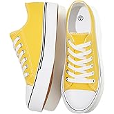 FRACORA Womens White Black Canvas Sneakers Low Top Canvas Shoes for Women Tennis Shoes