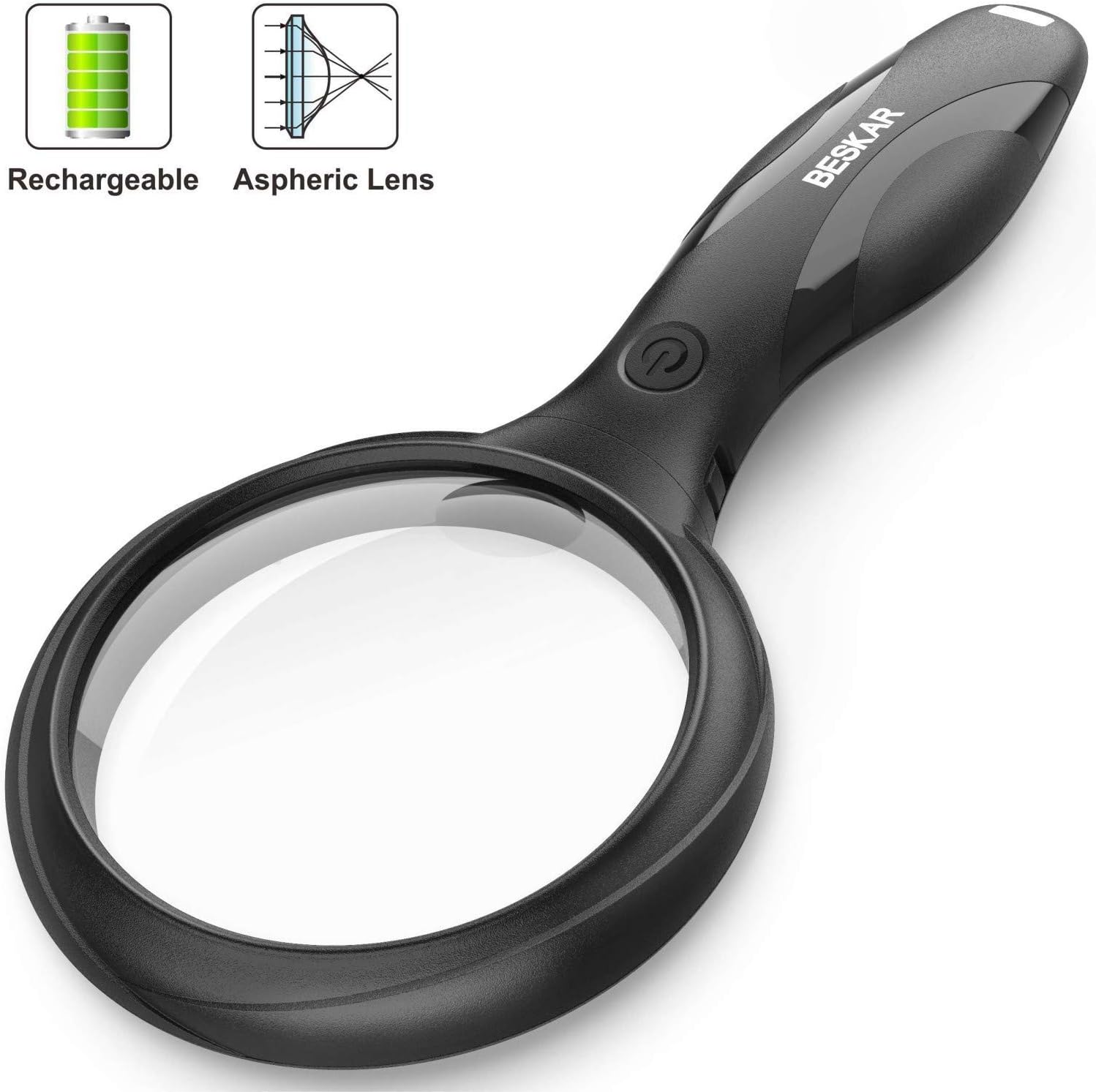 large magnifying glass with light for reading