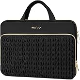 MOSISO Laptop Case 13.3 inch, 13-13.3 inch Laptop Sleeve Compatible with MacBook Air 13 13.6 M4 M3 M2 M1/Pro 13/14, HP Dell Lenovo ASUS, Wheat Ear Quilted Carrying Bag Cover with Handle&Pocket, Black