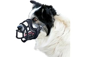 OKKIC Basket Muzzle Allows Panting Drinking - Anti Biting Chewing, Sturdy Lightweight, Suitable for Grooming Trimming Training, Small Medium Large Dogs (Black, Size 4)