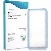 MedVance Super Absorbent Dressing, Dressing Pads for Wound Care, for Pressure Ulcers and 1st/2nd Degree Burns, Superior Moisture Absorbency Bandages, Box of 5 dressings (4"x8")
