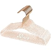 VIS'V Baby Hangers, 11 Inch Acrylic Kids Glitter Hangers for Infant Toddler Nursery Closet Clothes Organization, Pink, 30 Pcs