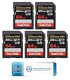 SanDisk 64GB (Five Pack) Extreme Pro Memory Card