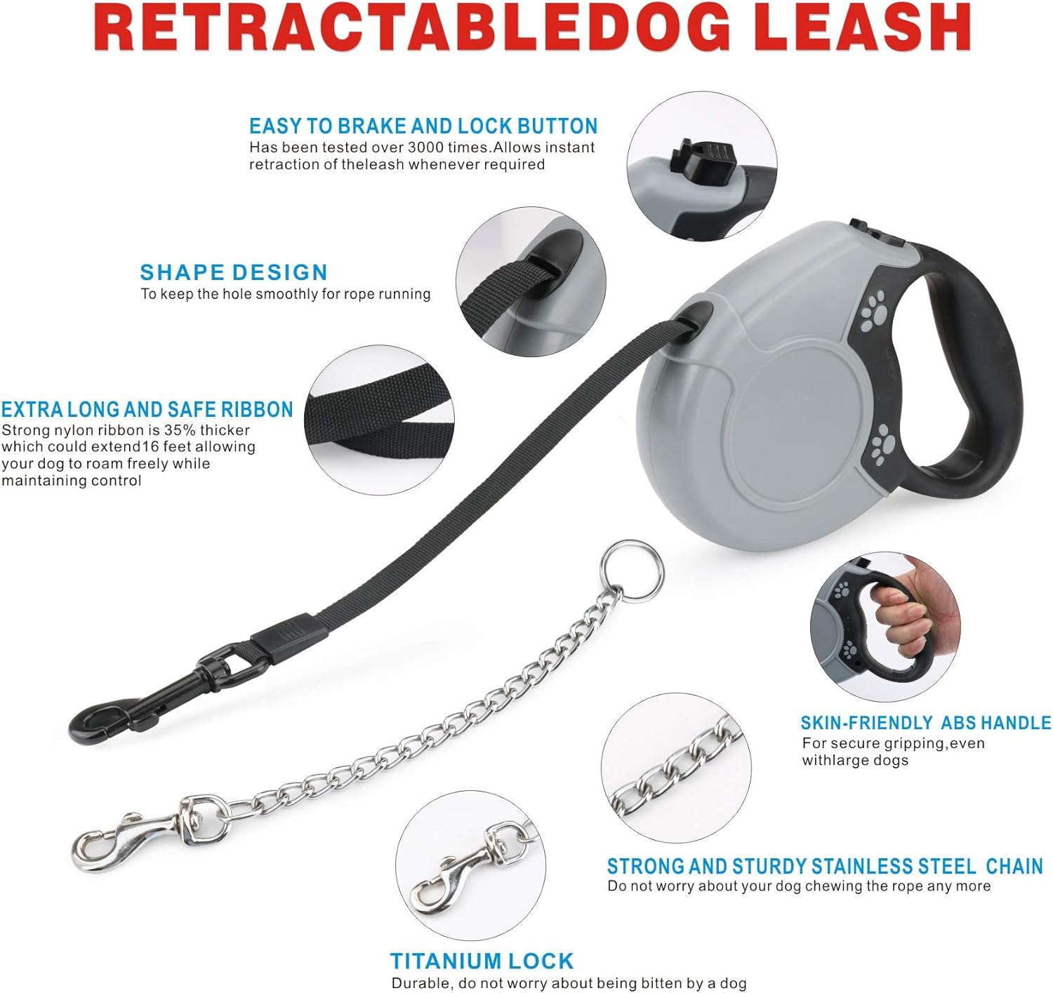 anti chew retractable dog lead