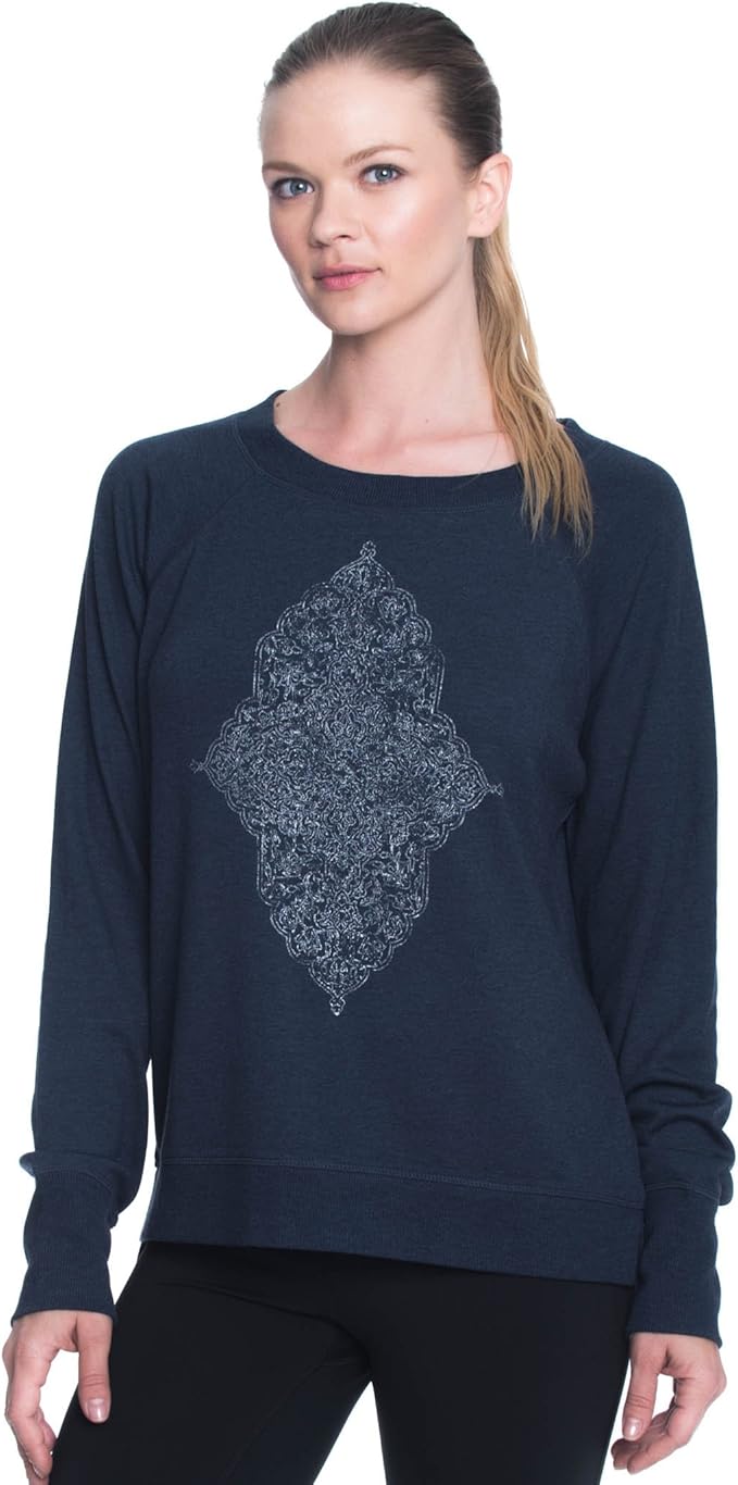 Gaiam Women's Calla Cropped Pullover Flow Fleece Sweater at Amazon