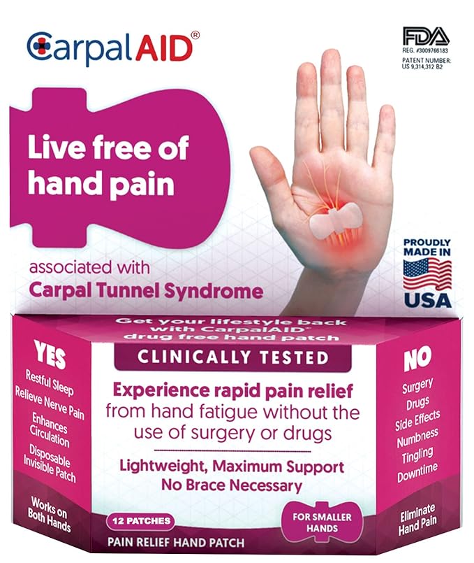 12 Pack , Small Pink Carpal Aid Carpal Tunnel Syndrome Pain Relief