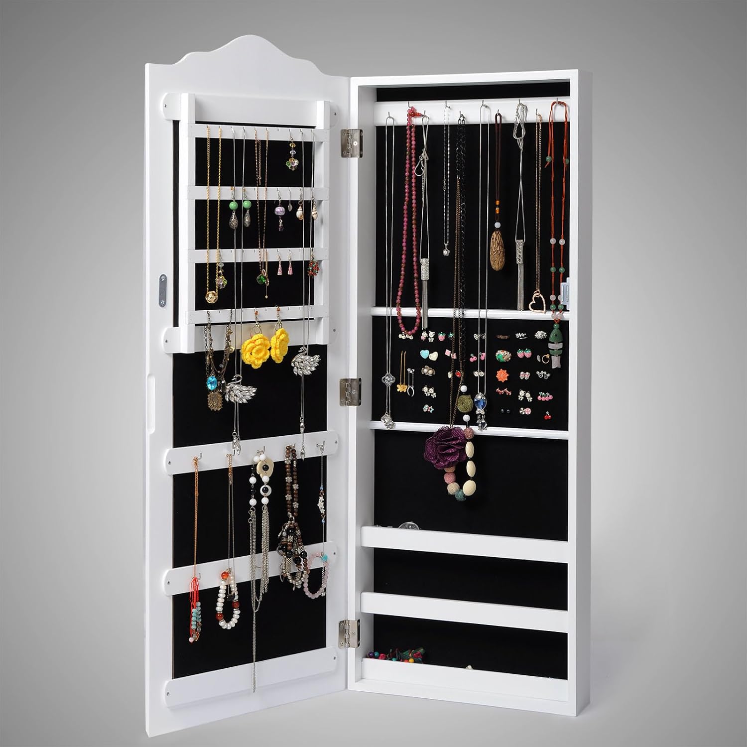 Eugad Hangend Schmuckschrank Wandschrank Mit Spiegel Wandspiegel