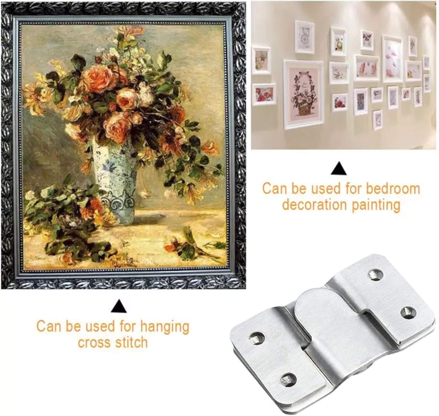 NORSON-NADISHA 10Pcs Stainless Steel Interlocking Photo Frame Hooks Z Clip Bracket Wall Mount Hardware Headboard Hangers - Image 5