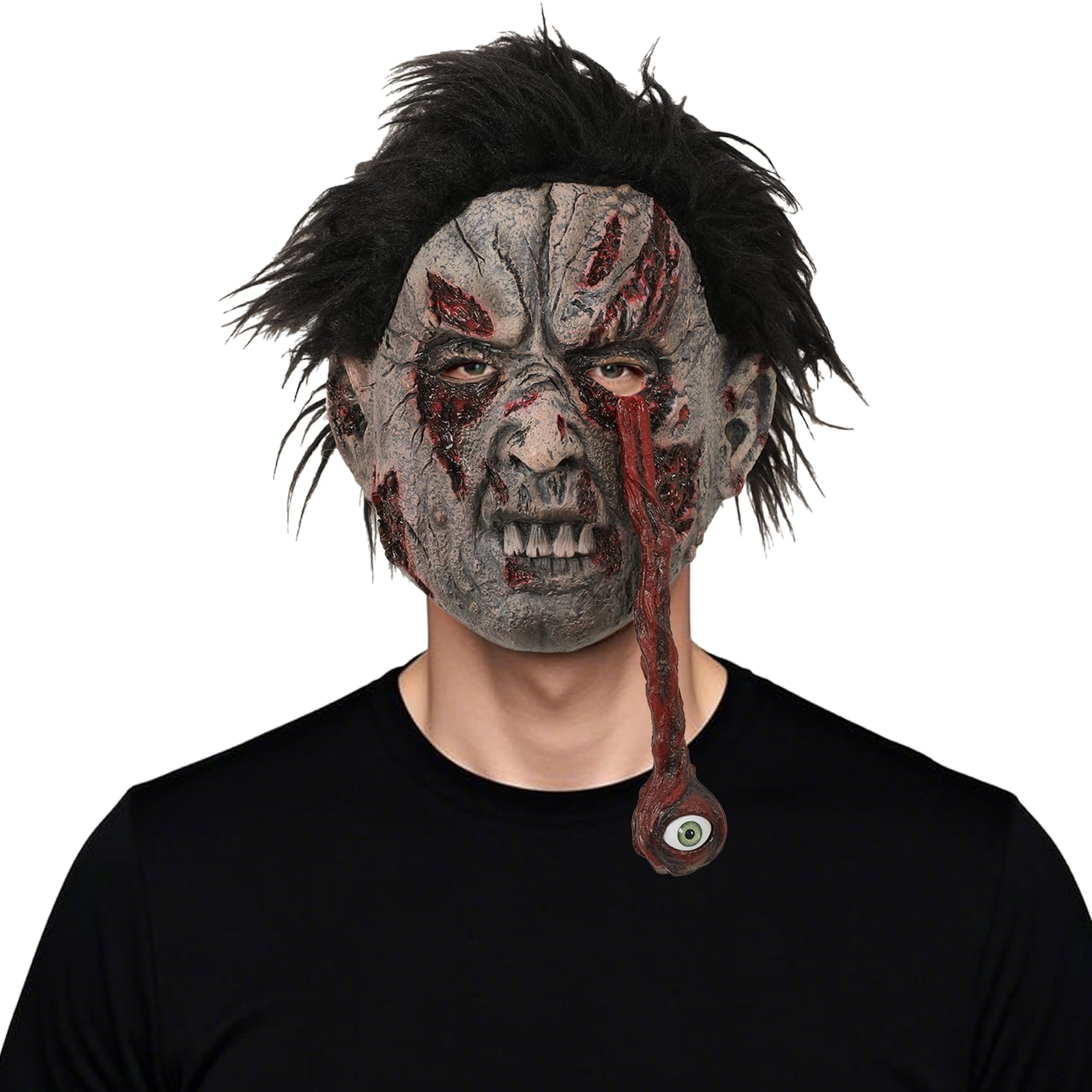 Photo 1 of ***RUNS BIG*** WEFONLLICOS Scary Zombie Mask Halloween Realistic Bloody Vampire Latex Mask Horror Creepy Killer Dead Costume Props for Adults Men