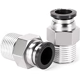 TAILONZ 1/4" Tube OD x 1/4" MNPT Straight Push to Connect Fitting 10Pcs | Copper&amp;Plastic,for PU/PA/PE/PVC Tubes,Pneumatic Systems,Air Lines,Factories,Workshops,Industrial,Automation,Repair,Machinery