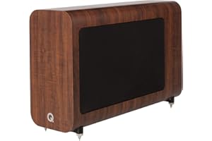Q Acoustics 3060S Active Subwoofer English Walnut - Enclosure Type: Infinite Baffle, 8" Driver, 150 Watt Class D Amplifier - Powered Home Audio Subwoofers for Home Theater Sound System…