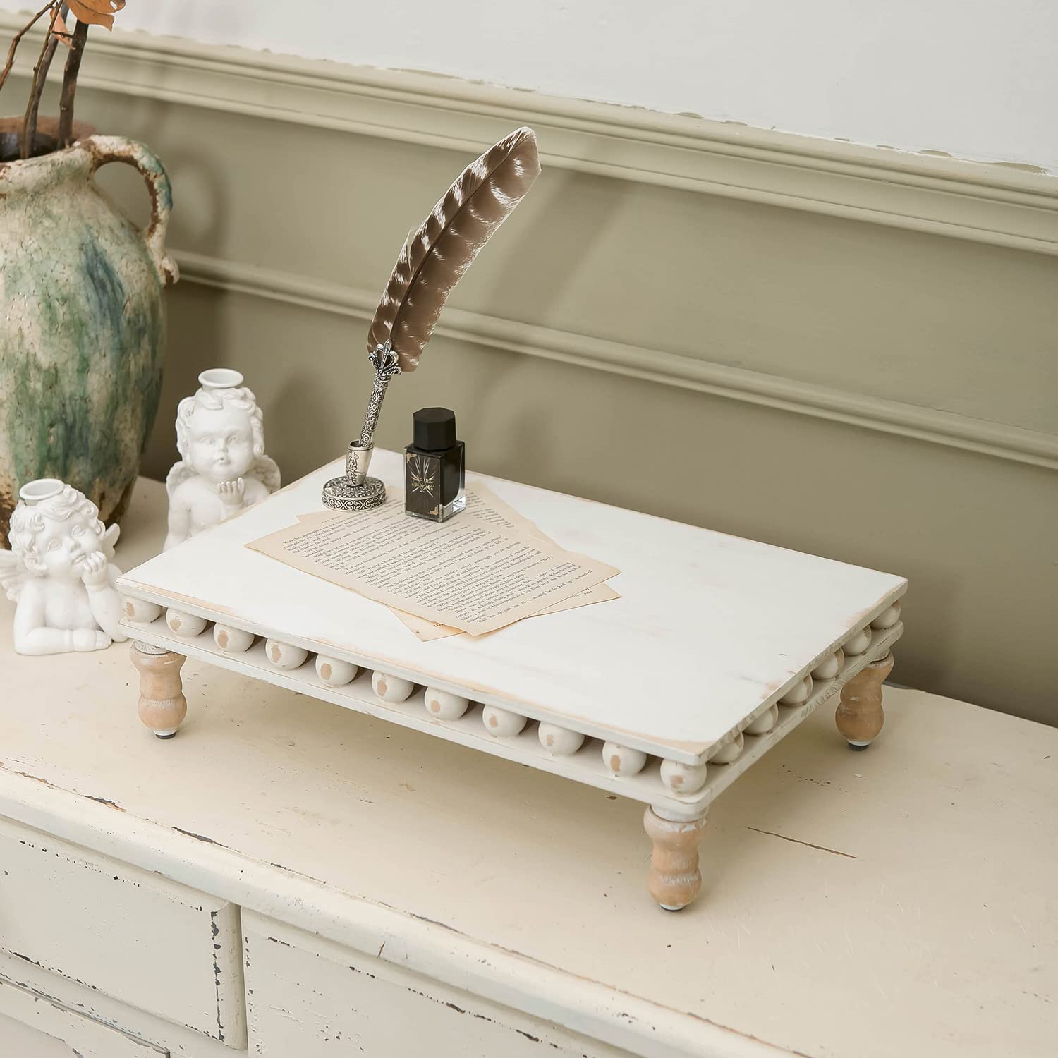 NIKKY HOME Farmhouse Beaded Risers Display Stands for Kitchen Counter ...