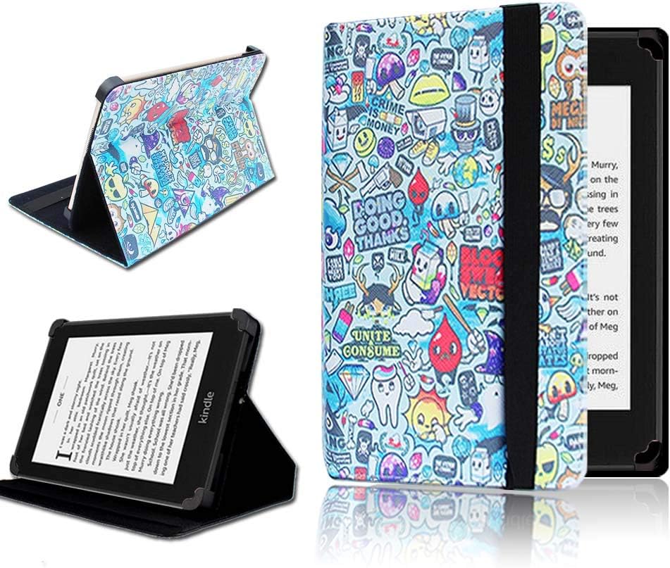 FINDING CASE Fit All-new Amazon Kindle Leather Cover (8th Generation,2016 Releases)-PU Leather Smart Shell Cover Case for Amazon Kindle 2016 E-reader Cartoon