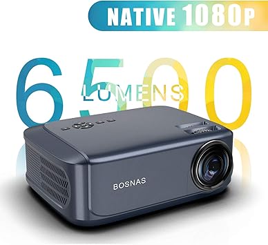 BOSNAS Proyector 6000 Lúmenes Proyector Full HD Soporta 1920 x ...