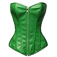 bslingerie® Womens Faux Leather Zipper Front Bustier Corset Top