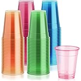 Lilymicky 100 Pack 12 oz Plastic Cups, Neon Glowing Plastic Party Cups, Assorted Neon Colors for Parties, Carnivals, and Any Events