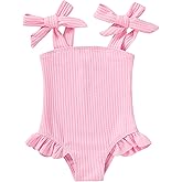 YOUNGER TREE Toddler Swimsuit Girl Color Block Stripe One-Piece Swimwear Baby Girl Bathing Suits