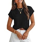 MEROKEETY Women's Summer Short Sleeve Sweater Vest Flower Knit Loose Pullover Tank Tops 2026 Trendy Spring Cute Clothing