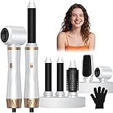 5 in 1 Hair Dryer Brush, Upgrade Blow Dryer Brush Air Curler Air Curling Wrap Styler, Fast Drying & 3 Adjustable Temperatures Hot Air Brush,Detachable Hair Styling Set for Drying Curling Straightening