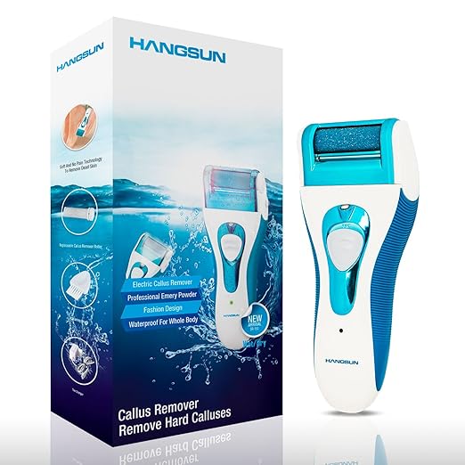 Hangsun Hornhautentferner Elektrisch Aufladbar SR150 Fußpflege Set Elektrisch mit Netzteil und 2 Ersatzrollen Pediküre