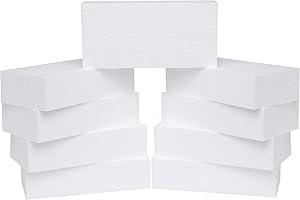 SILVERLAKELLC Silverlake Craft Foam Blocks - American-Made Hard Foam - 9-Pack 8x4x2" EPS Boards for Professional Projects, Hobby Art, Teaching & Small Business