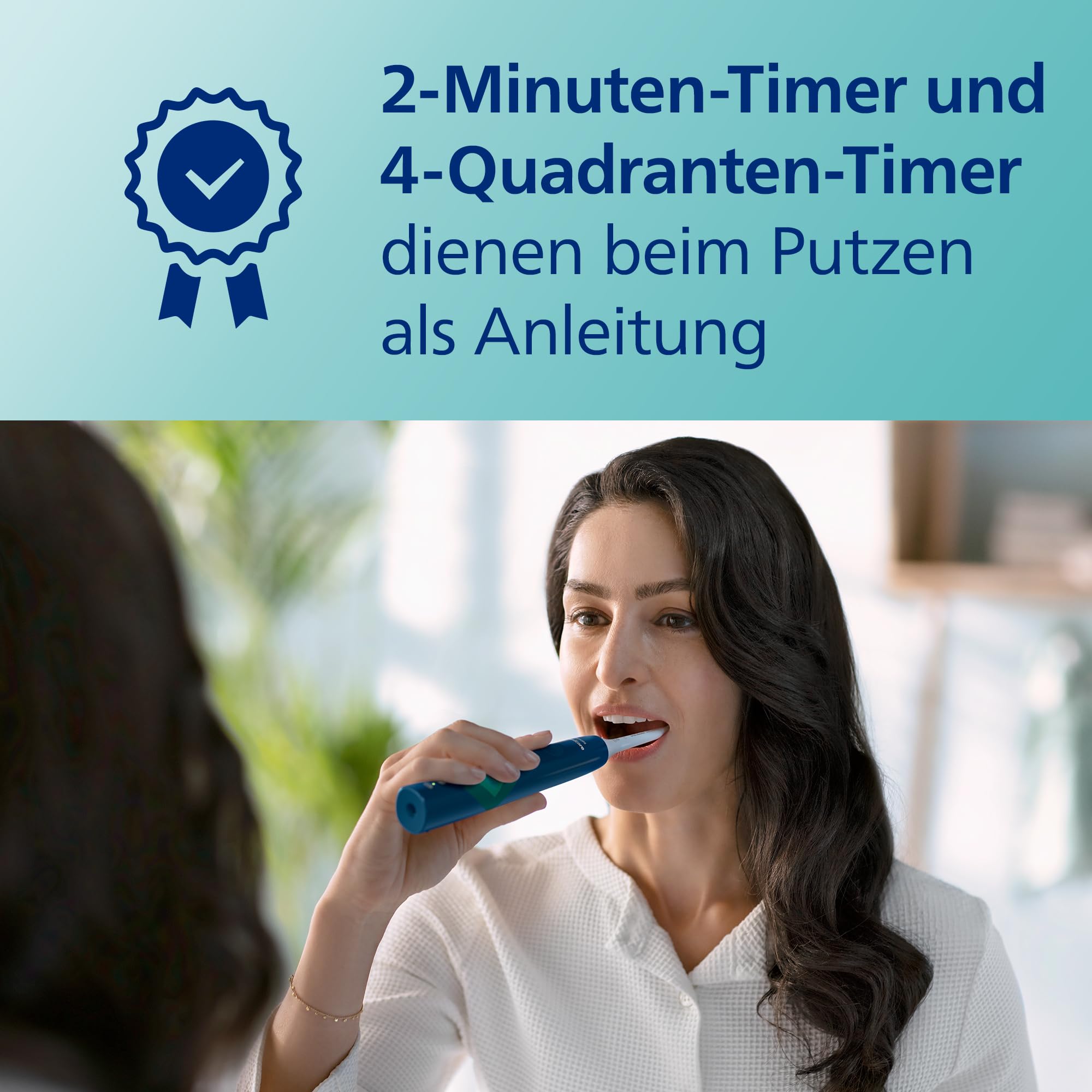 Philips Sonicare 4100 elektrische Zahnbürste mit Schalltechnologie und zwei Modi, Andruckkontrolle und SmarTimer, Blau Prismatic, Modell HX3689/42 5