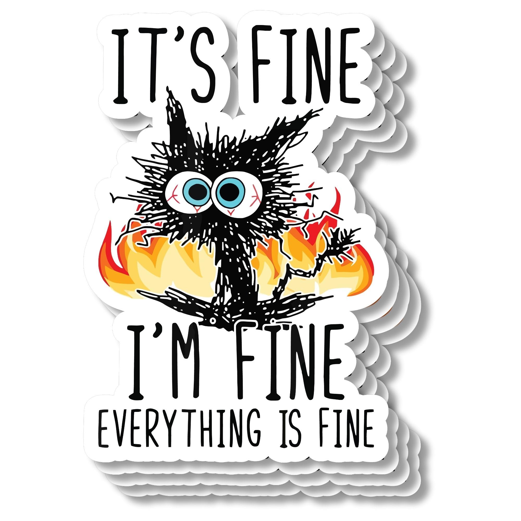 Photo 1 of 'It's Fine, I'm Fine, Everything is Fine' Sticker Set Embrace The Chaos:- Pack of 4 Bumper Decals by CNB Creations!