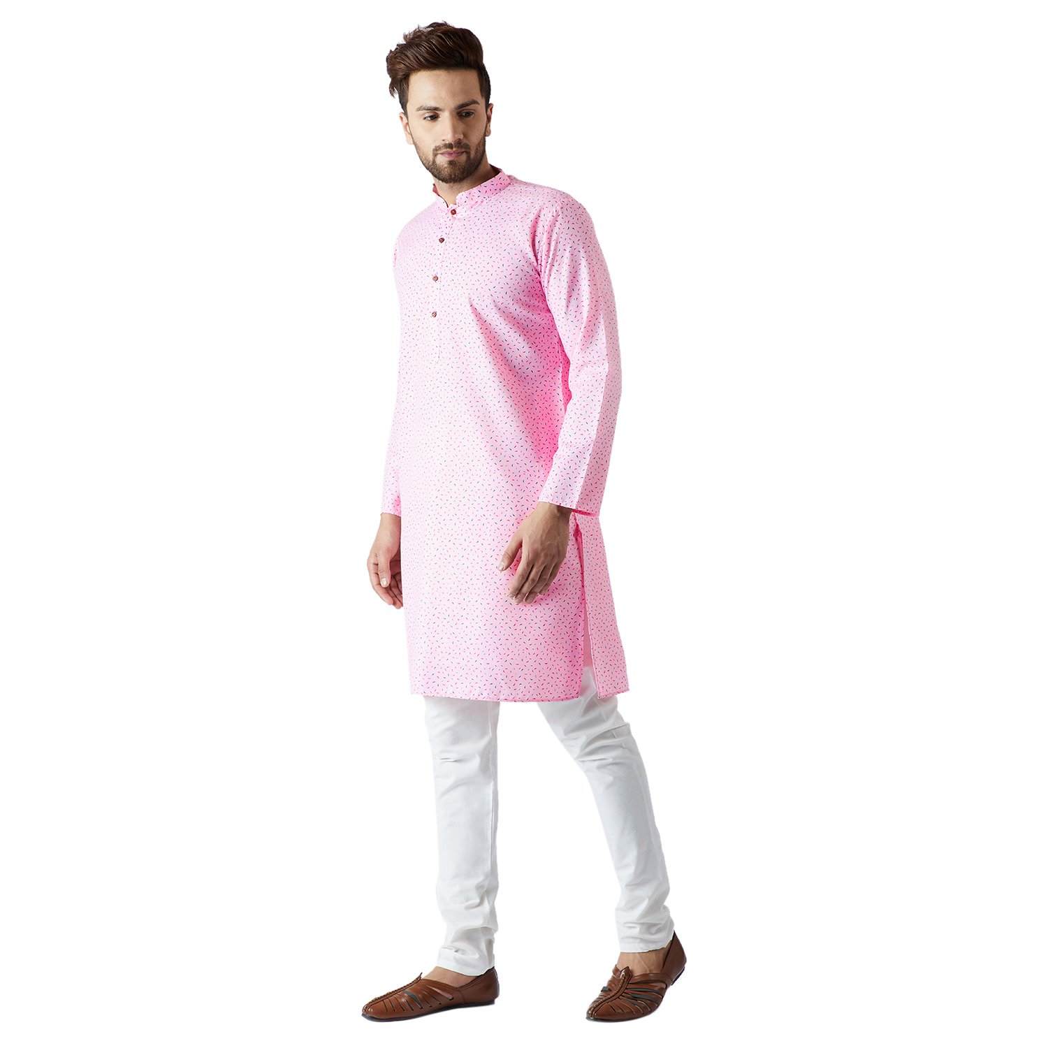 sojanya (since 1958), men's cotton linen kurta and churidaar pyjama set