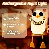Anywin Duck Light USB Rechargeable Night Lamp with Sunglasses Gold Chain view 3